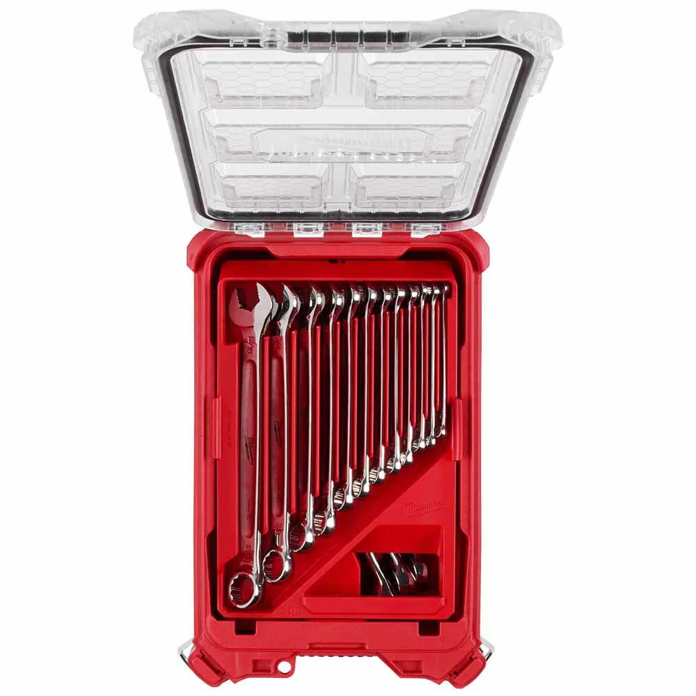 Milwaukee 48-22-9484 15pc SAE Combination Wrench Set with PACKOUT Compact Organizer - Moutools