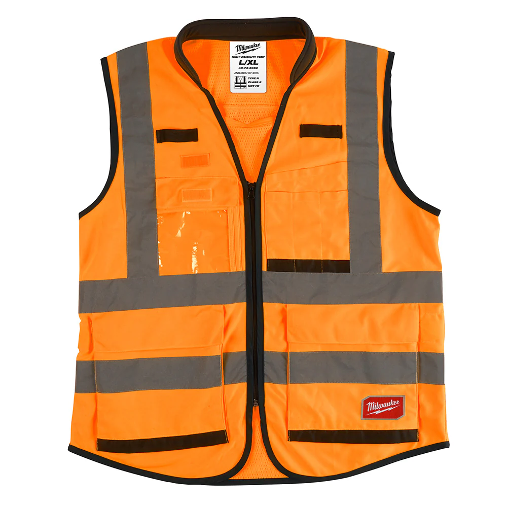 Milwaukee 48-73-5052 High Visibility Orange Performance Safety Vest - L/XL - Moutools