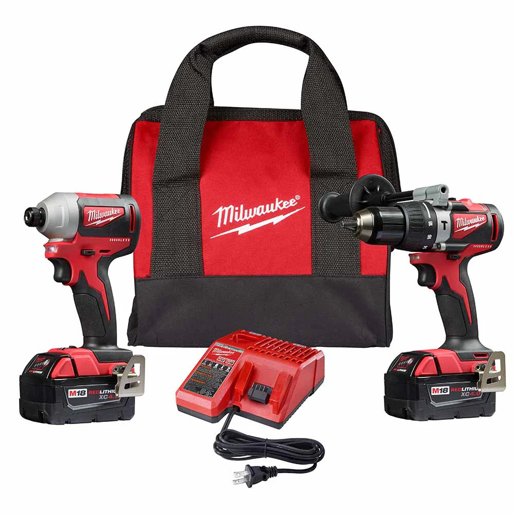 Milwaukee 2893-22 M18 Brushless Hammer Drill/Impact Combo Kit - Moutools