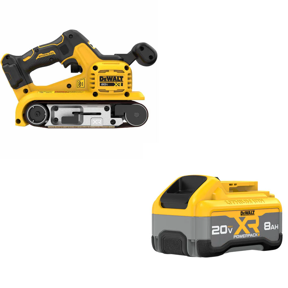DeWalt DCW220B 20V Max XR Belt Sander W/ FREE DCB2108 20V MAX POWERPACK Battery - Moutools