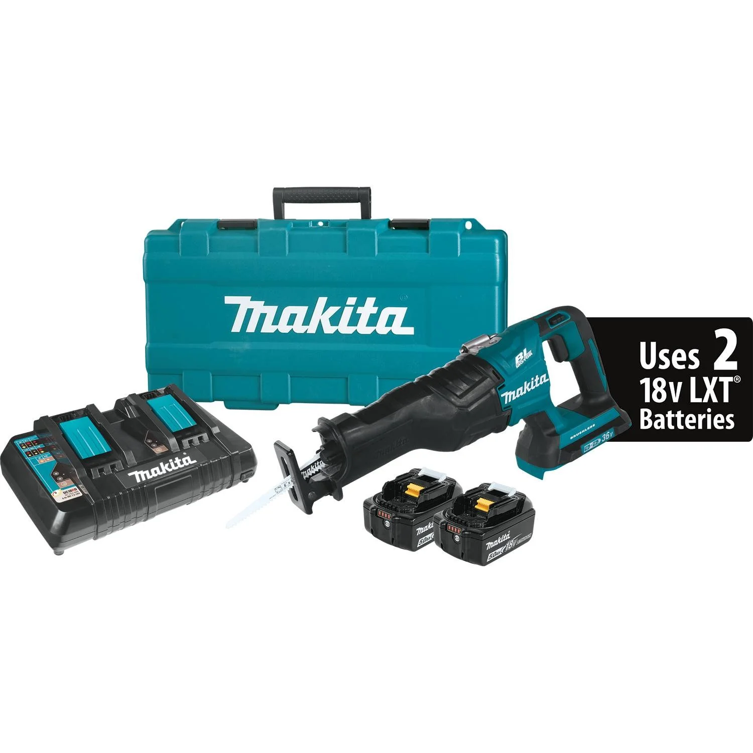 Makita XRJ06PT 18V X2 LXT (36V) Brushless Cordless Recipro Saw Kit - Moutools