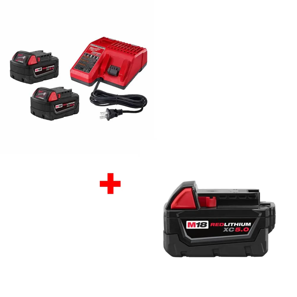 Milwaukee 48-59-1852B M18 18V Starter Kit w/ FREE 48-11-1850 M18 Battery Pack - Moutools