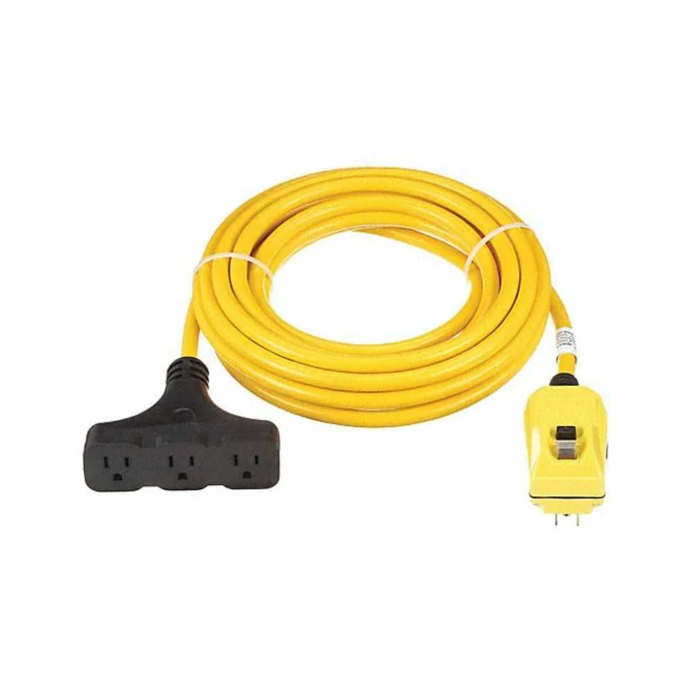 Southwire 14880119-1 50' 15A Right Angle GFCI 12/3 Cord Set Tri-Source End - Moutools