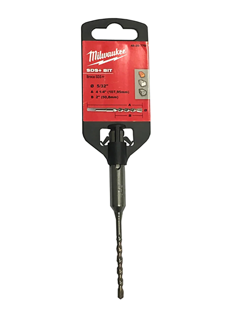 Milwaukee 48-20-7700 SDS-Plus 2-Cutter 5/32 in. x 2 in. x 4.25 in. Bit - Moutools