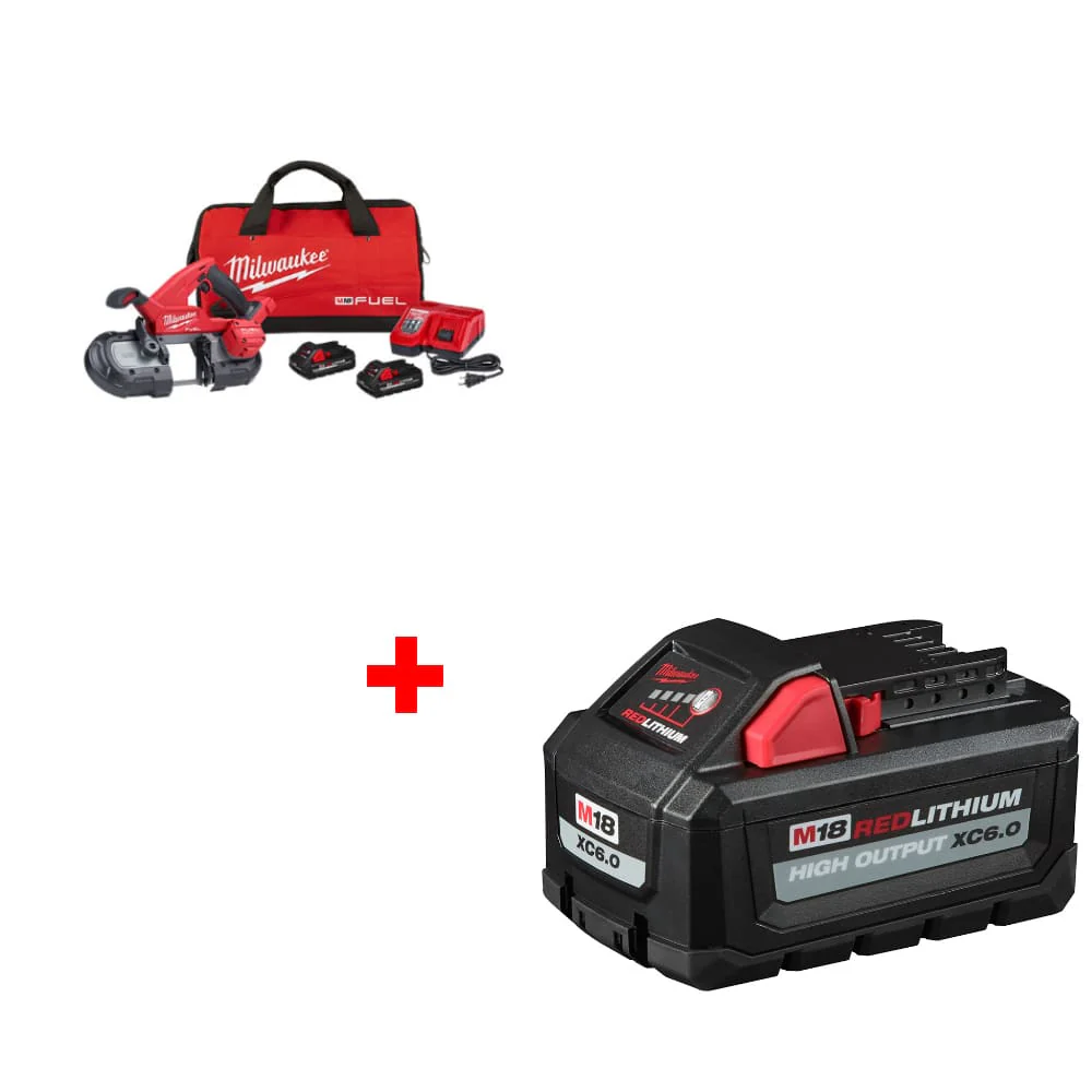 Milwaukee 2829-22 M18 Band Saw Kit w/ FREE 48-11-1865 M18 XC6.0 Battery Pack - Moutools