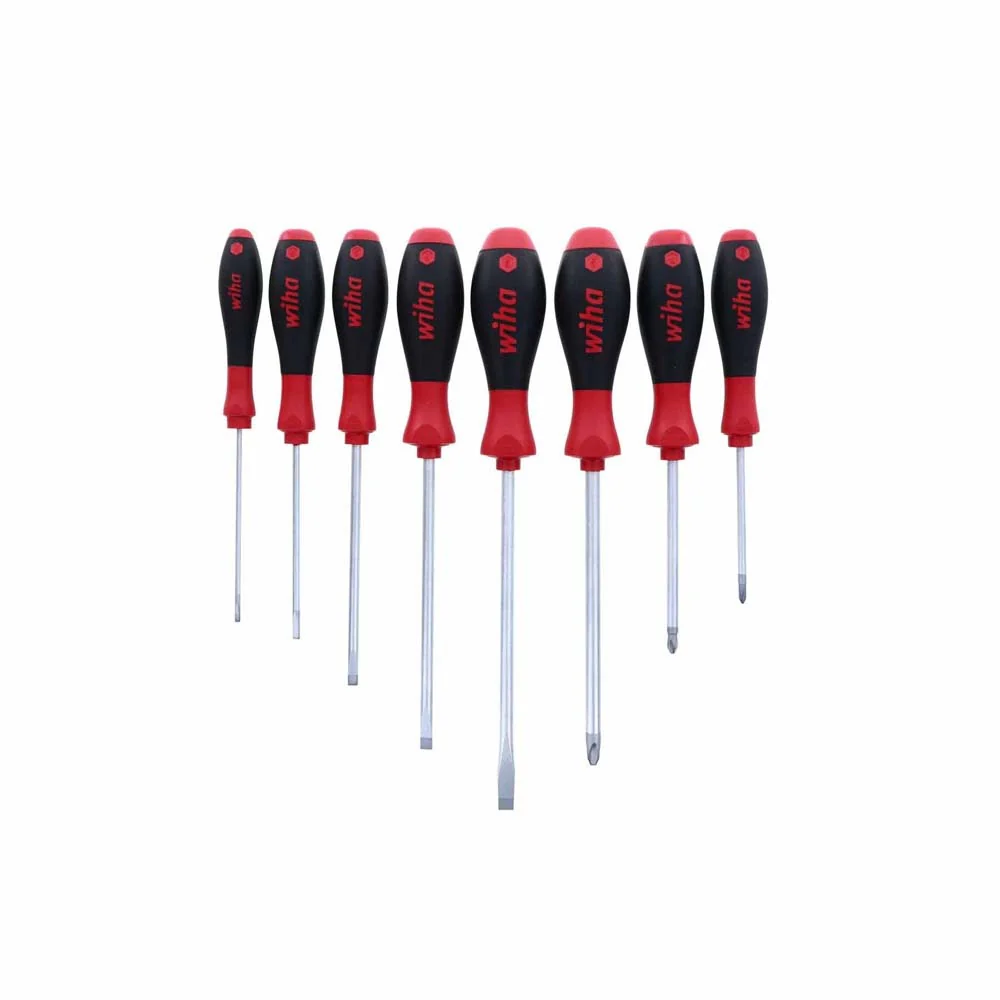 Wiha 30298 8 Piece SoftFinish Slotted and Phillips Screwdriver Set - Moutools