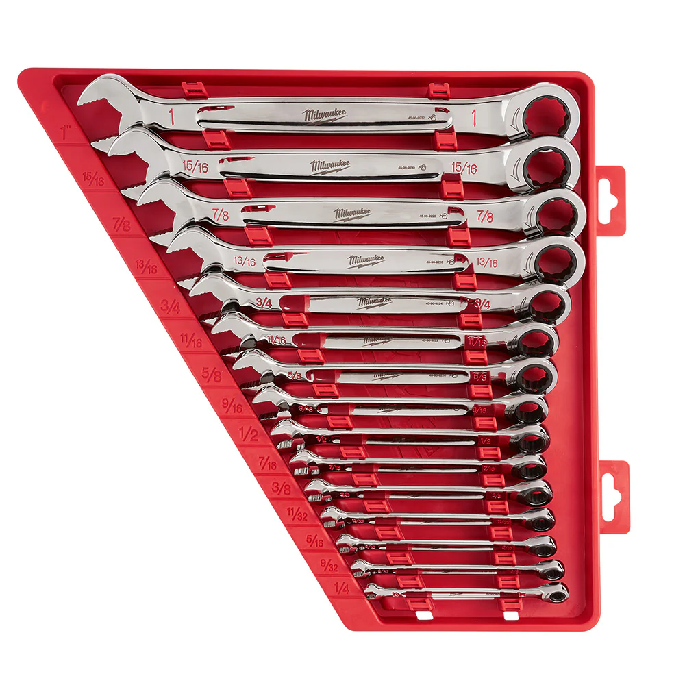 Milwaukee 48-22-9416 15 Piece Ratcheting Combination Wrench Set - SAE - Moutools