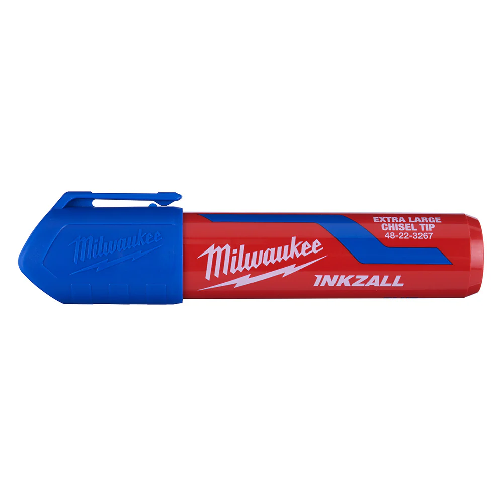 Milwaukee 48-22-3267 INKZALL Extra Large Chisel Tip Blue Marker - Moutools