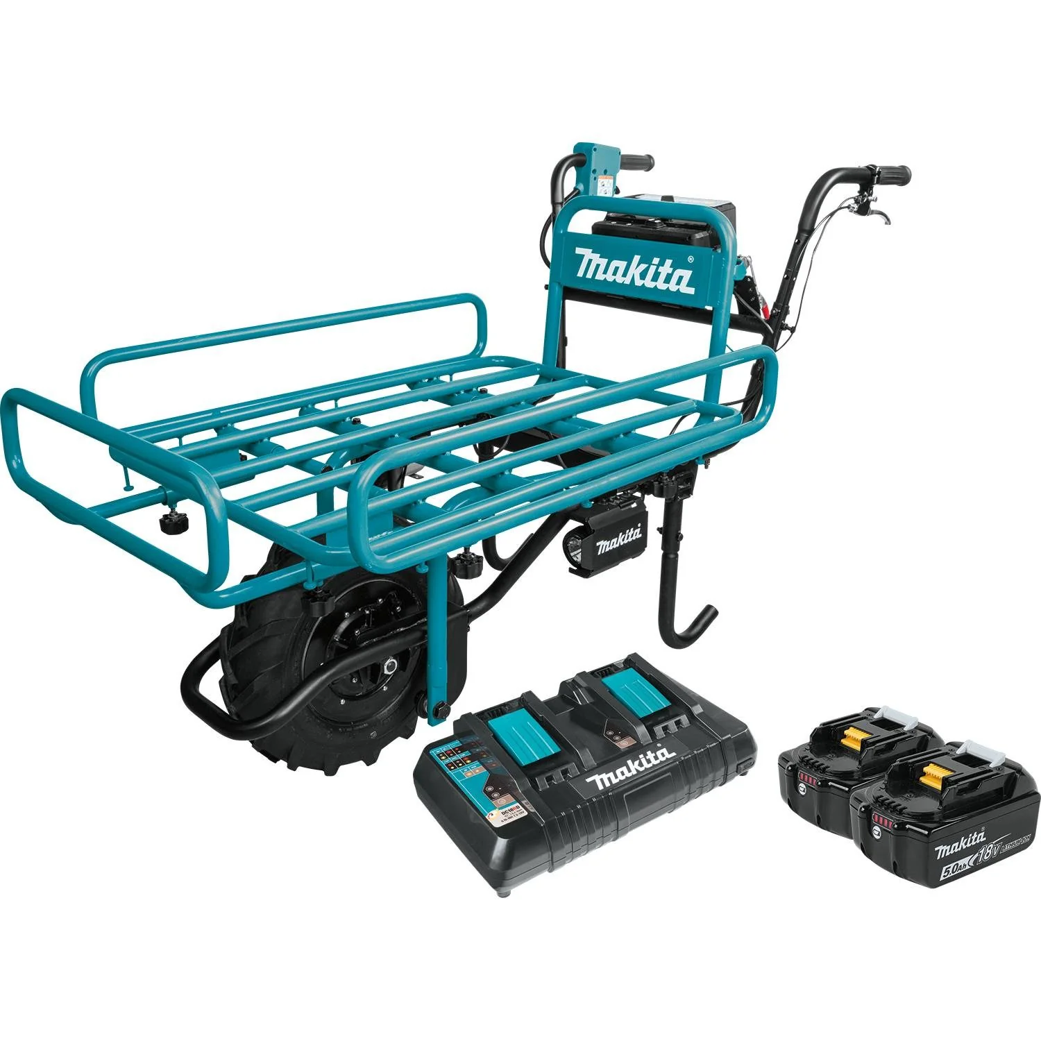 Makita XUC01PTX2 18V X2 LXT Brushless Cordless Power-Assisted Wheelbarrow Kit - Moutools