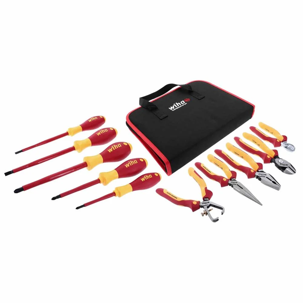 Wiha 32891 10 Piece Insulated Pliers-Cutters and Screwdriver Set - Moutools