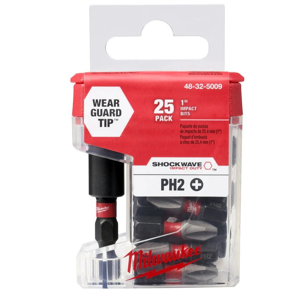 Milwaukee 48-32-5009 #2 Phillips SHOCKWAVE Insert 25PC Tic Tac w/Compact Bit Holder - Moutools