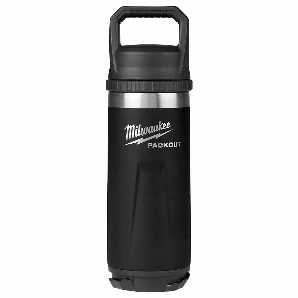 Milwaukee 48-22-8382B PACKOUT 18oz Insulated Bottle with Chug Lid - Black - Moutools
