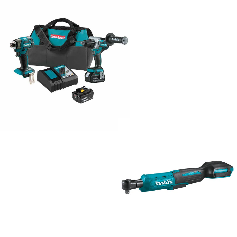 Makita XT297T 18V LXT Li-Ion 2 Pc. Combo Kit W/ FREE XRW01Z 18V LXT Ratchet - Moutools