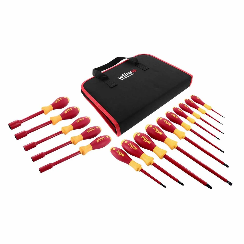 Wiha 32190 15 Piece SoftFinish Insulated Screwdriver Set - Moutools