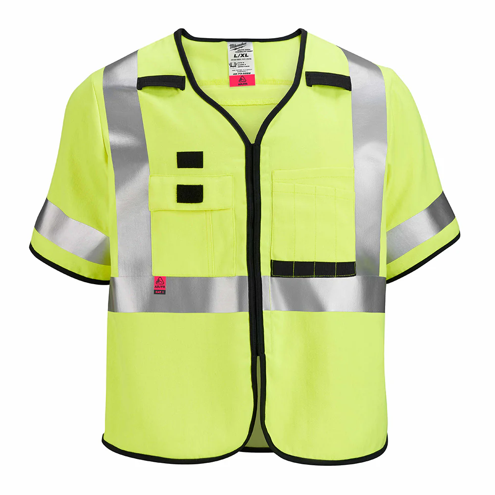 Milwaukee 48-73-5324 AR/FR Cat. 1 Class 3 High Visibility Yellow Safety Vest - 4XL/5XL - Moutools