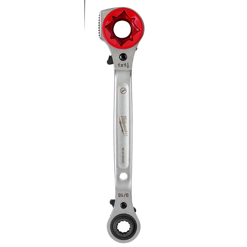 Milwaukee 48-22-9216M Lineman's 5in1 Racheting Wrench w/ Milled Face - Moutools