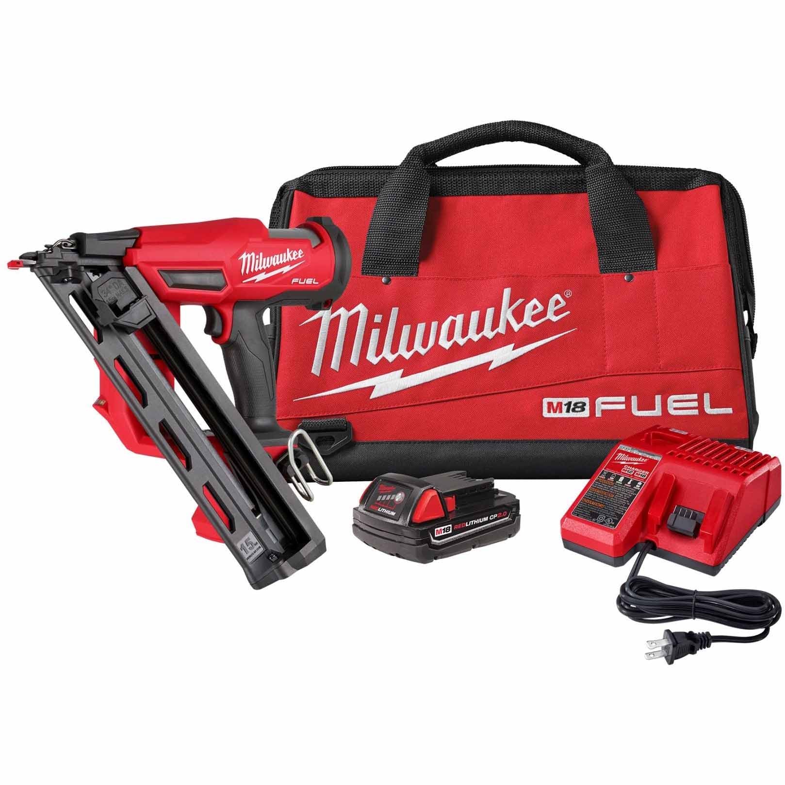 Milwaukee 2839-21CT M18 FUEL™ 15 Gauge Finish Nailer Kit - Moutools