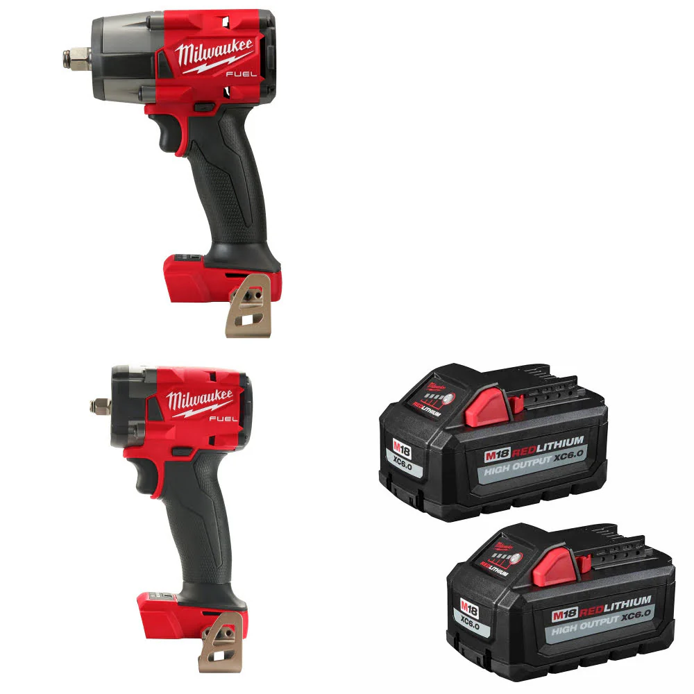 Milwaukee 2962-20 M18 Impact Wrench W/ EXTRA Impact Wrench & FREE Battery-2Pk - Moutools