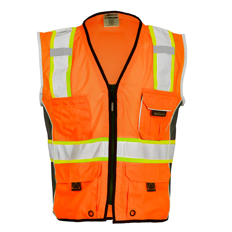 ML Kishigo 1514-L L Orange Premium Black Series Heavy Duty Vest - Moutools