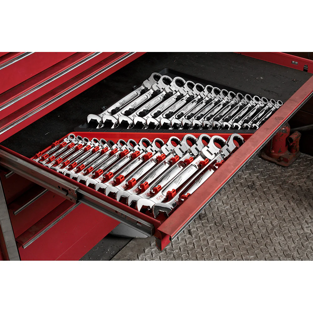 Milwaukee 48-22-9413 15pc Flex Head Ratcheting Wrench Set - SAE - Moutools