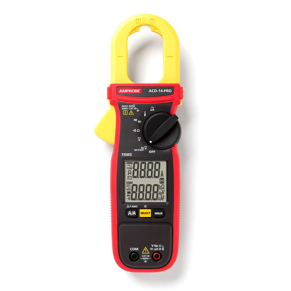 Amprobe 4718977 ACD-14-PRO 600V/600A TRMS Dual Display Autoranging HVAC/Electrical Clamp Meter - Moutools