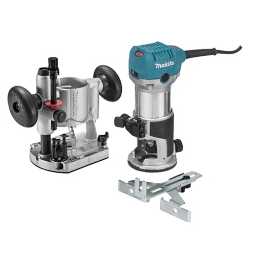 Makita RT0701CX7 1-1/4 HP Compact Router Kit with Plunge Base - Moutools