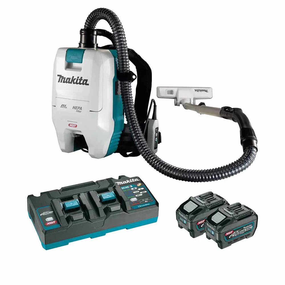Makita GCV05T1X 40V max XGT Brushless Cordless 2 Quart HEPA Filter Backpack Dry Vacuum Kit (5.0Ah) - Moutools