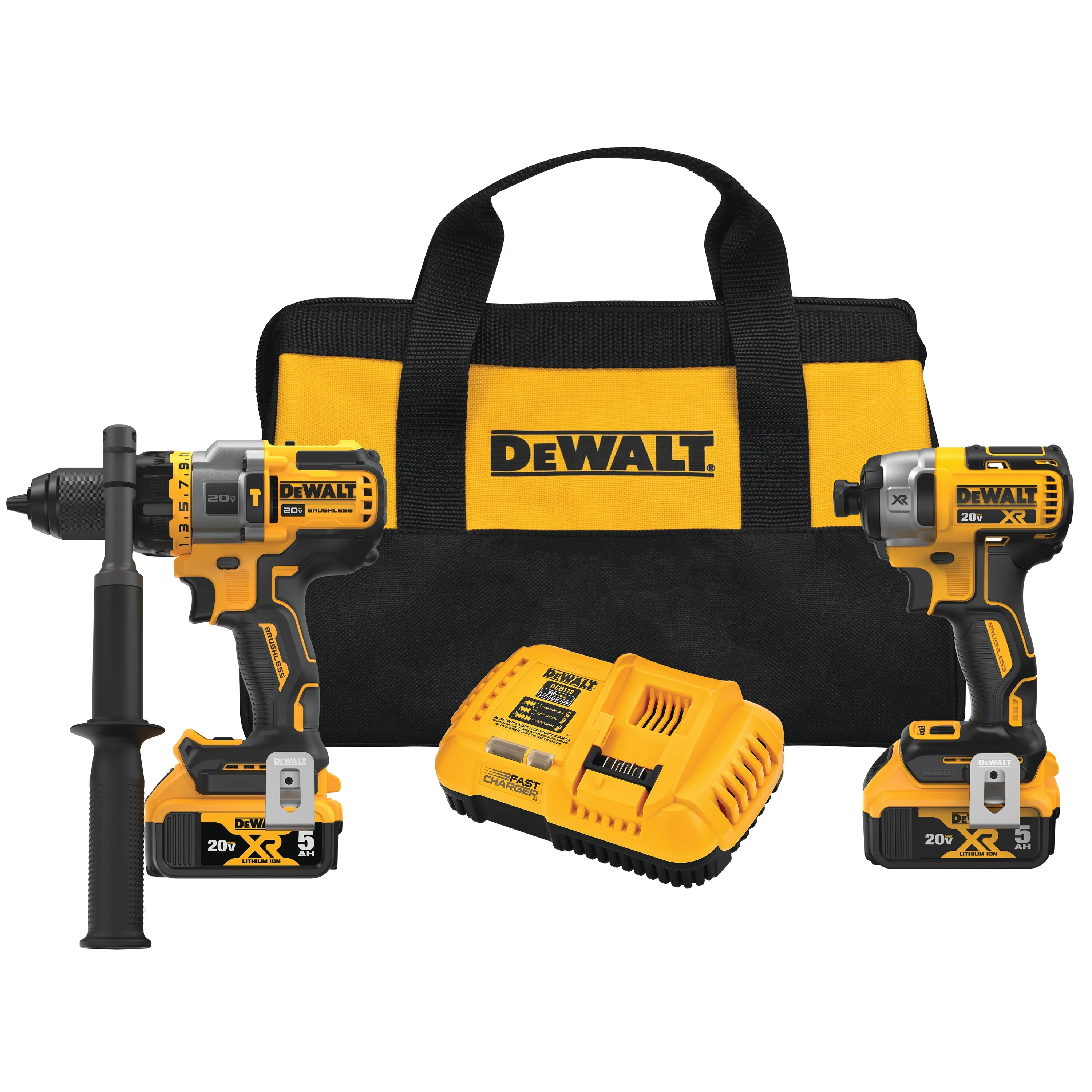 DeWalt DCK2100P2 20V MAX Brushless 2-Tool Combo Kit with Hammer Drill/Driver & Impact Driver - Moutools