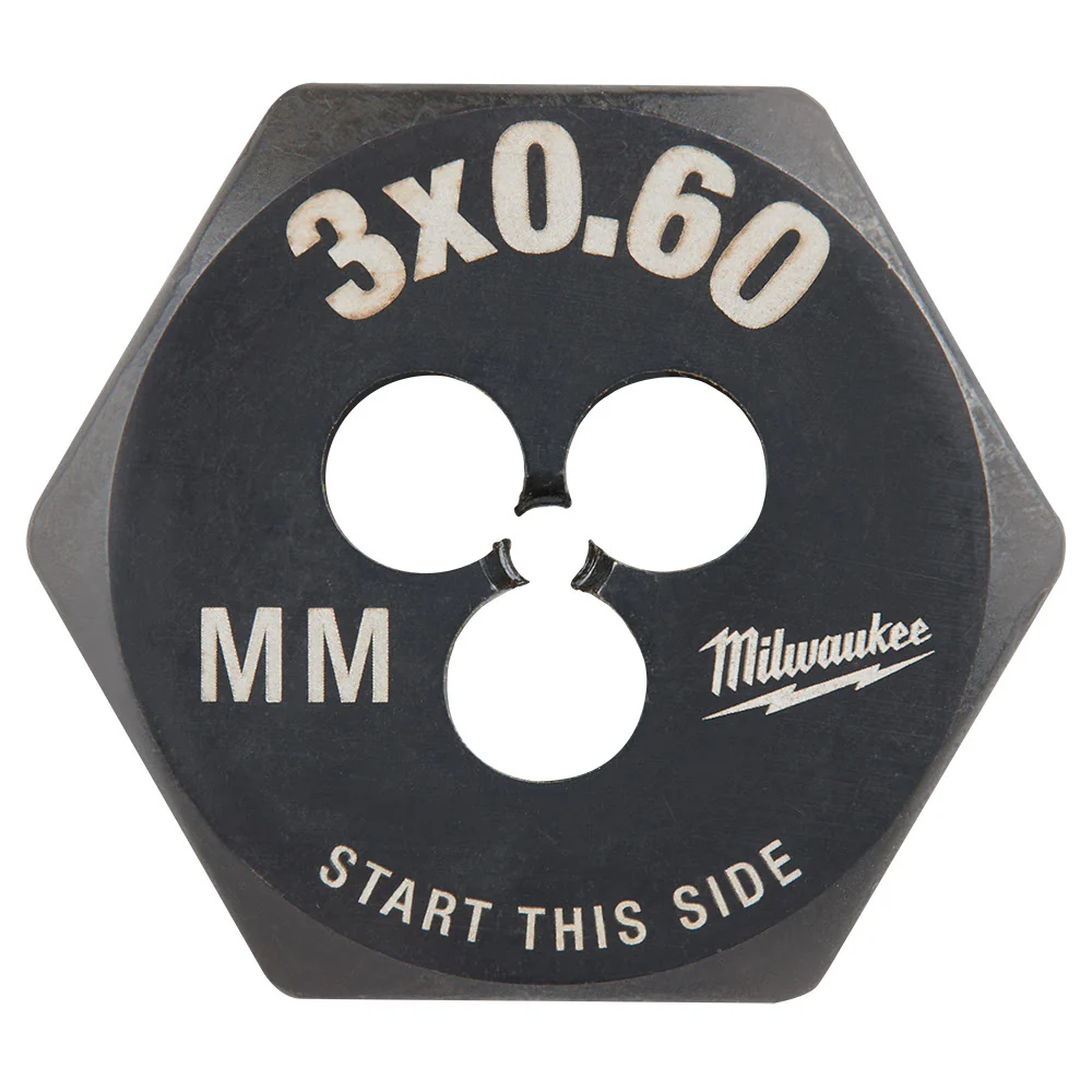 Milwaukee 49-57-5310 M3-0.60 mm 1-Inch Hex Threading Die - Moutools