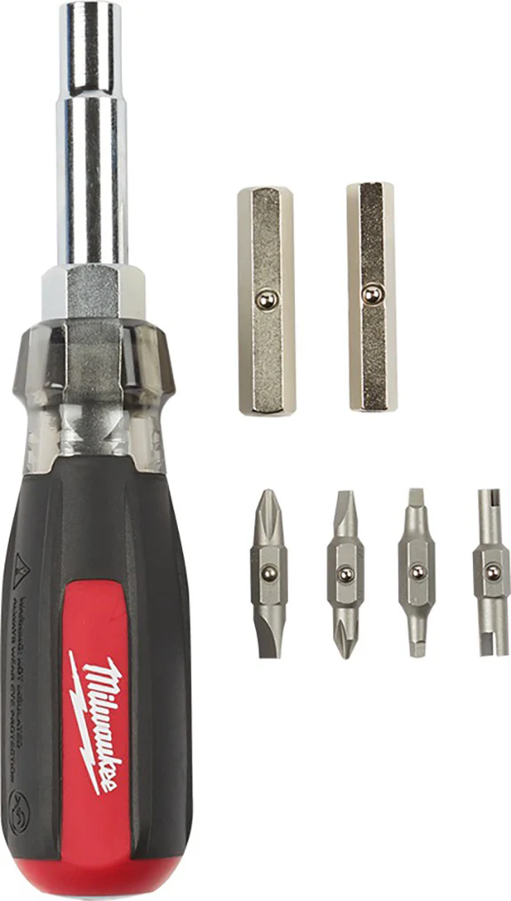Milwaukee 48-22-2881 13-in-1 Cushion Grip Screwdriver with Schrader Bit - Moutools