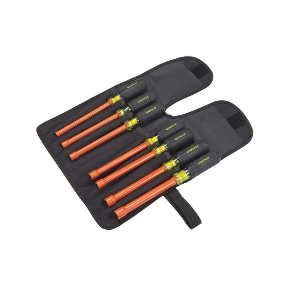 Greenlee 0253-03NH-INS Insulated Nut-Holding Nut Drivers, 7 Piece Kit - Moutools