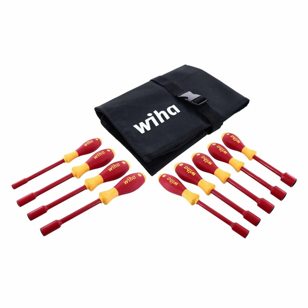 Wiha 32288 9 Piece Insulated SoftFinish Nut Driver Set - Inch - Moutools