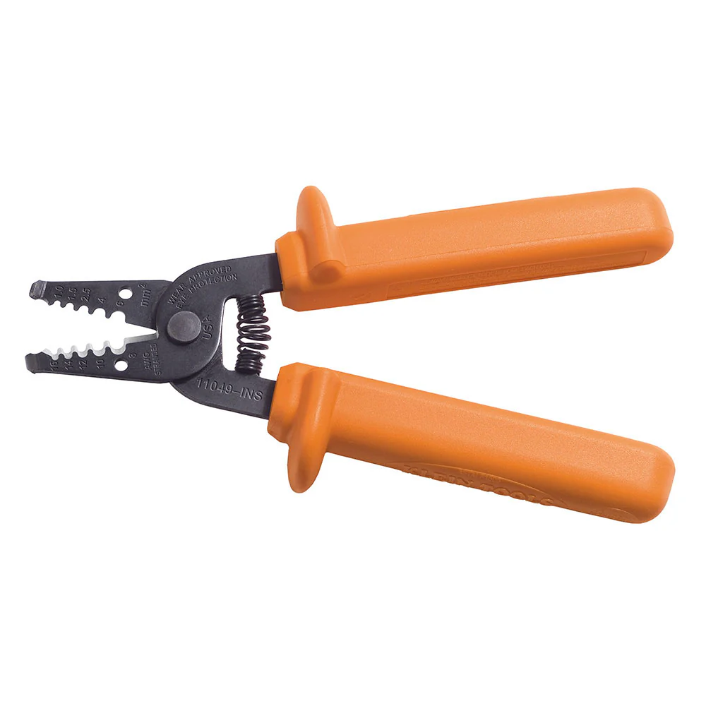 Klein 11049-INS Wire Stripper/Cutter 8-16 AWG Stranded - Moutools