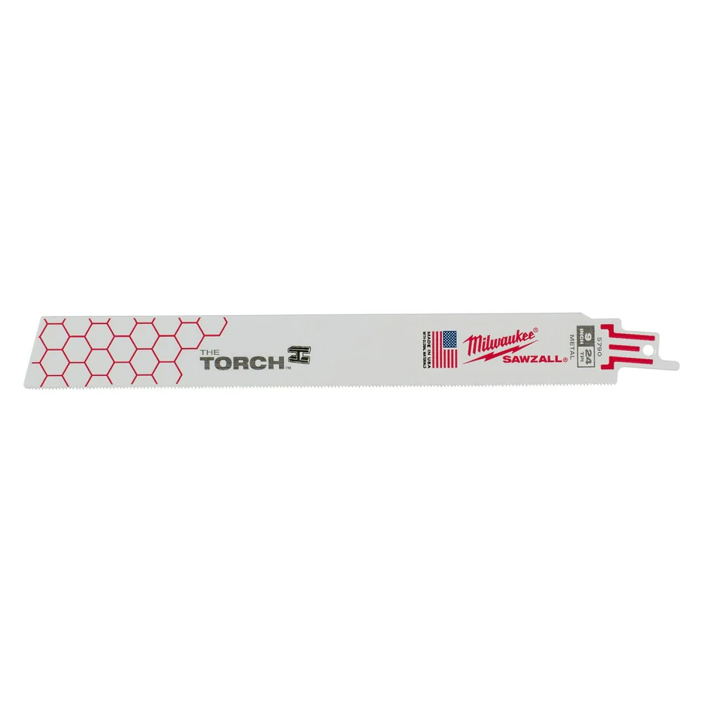 Milwaukee 48-00-5790 Super Sawzall Blade 24 Teeth per Inch 9-Inch Length, Torch, 5 Pack - Moutools