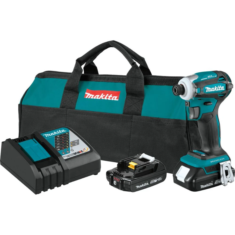 Makita XDT19R 18V LXT Lithium-Ion Compact Brushless Cordless Quick-Shift Mode 4-Speed Impact Driver Kit (2.0Ah) - Moutools