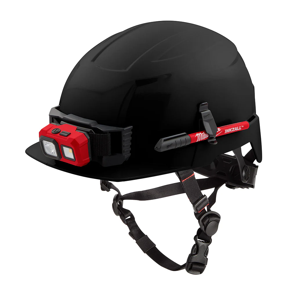 Milwaukee 48-73-1331 BOLT Black Front Brim Safety Helmet (USA) - Type 2, Class E, Non-Vented - Moutools