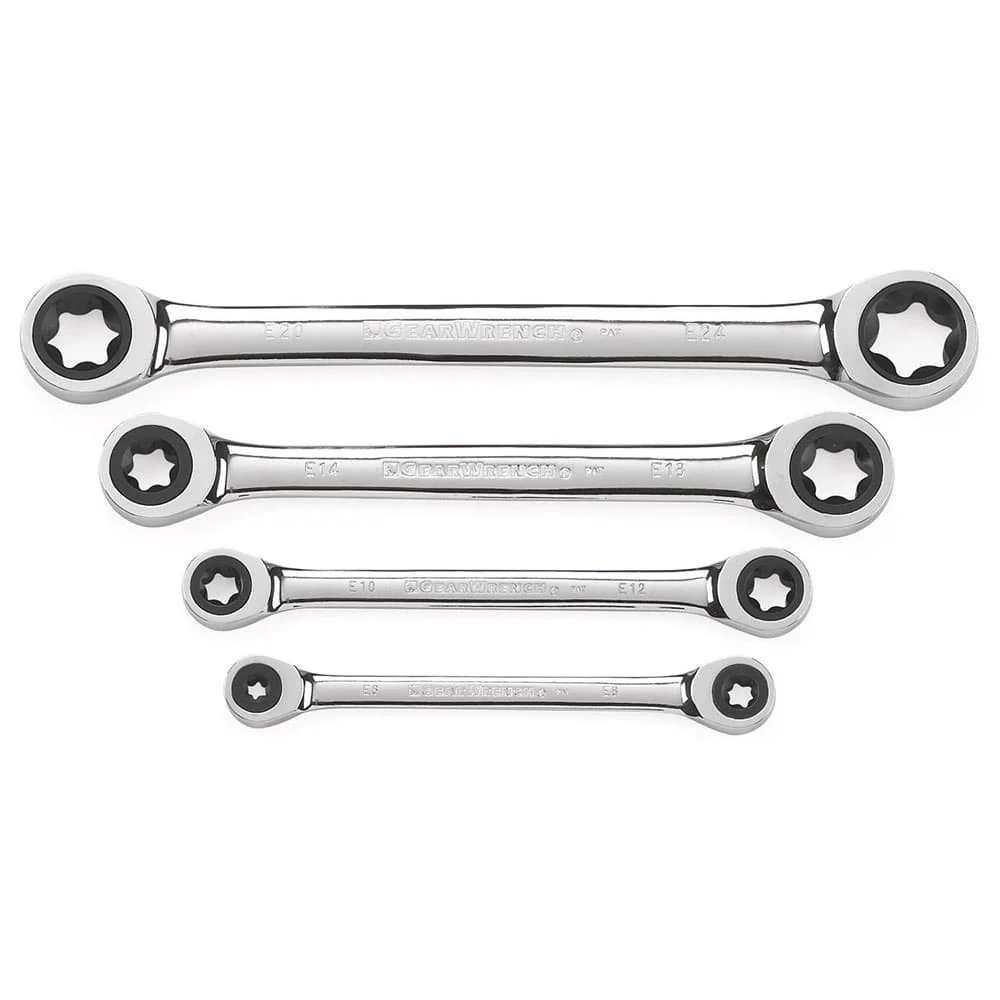 GearWrench 9224D 4 Pc. Double Box Ratcheting E-Torx Wrench Set - Moutools