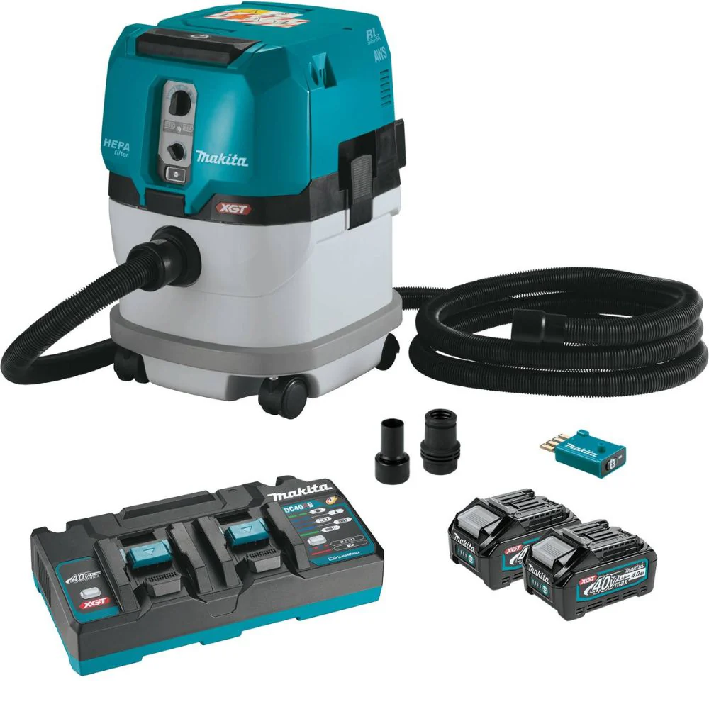 Makita GCV04PMUX 40V max XGT Brushless Cordless 4 Gallon HEPA Filter Dry Dust Extractor Kit, AWS (4.0Ah) - Moutools