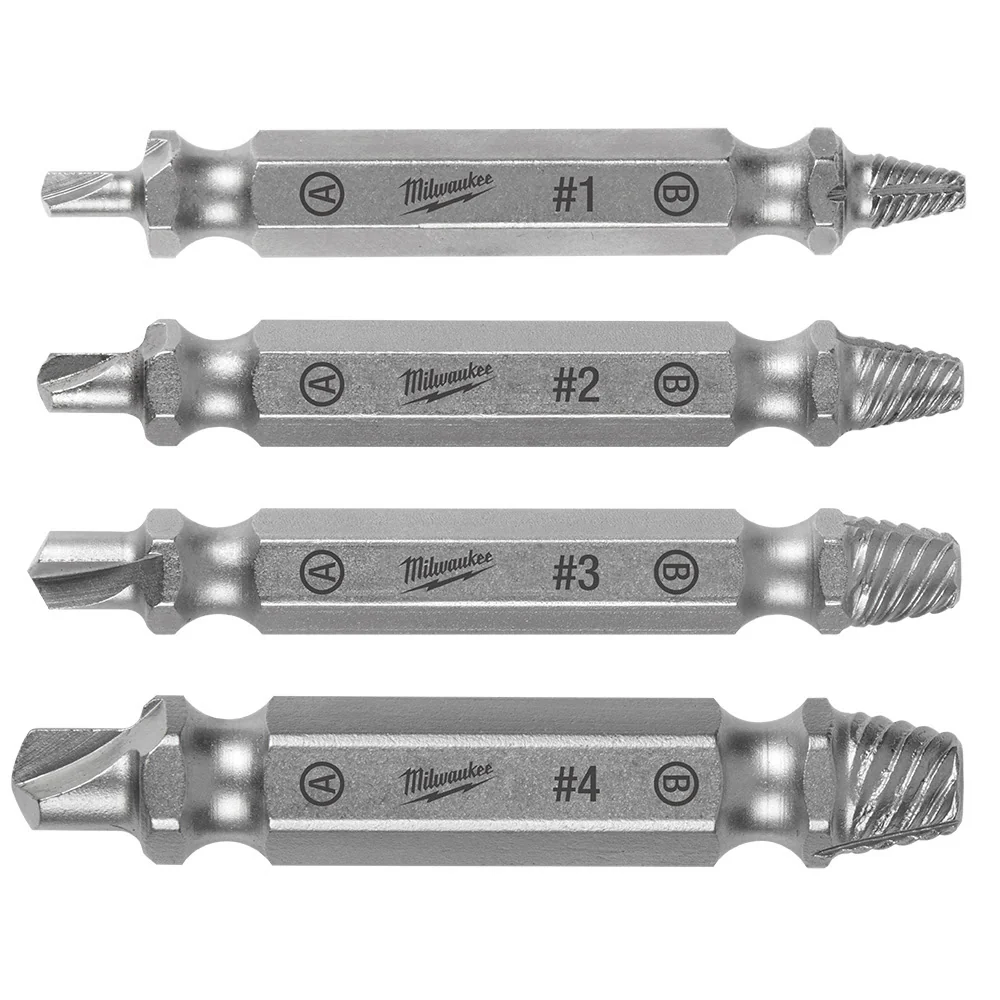 Milwaukee 49-57-9001 M2 Steel Screw Extractor Set 4PC - Moutools