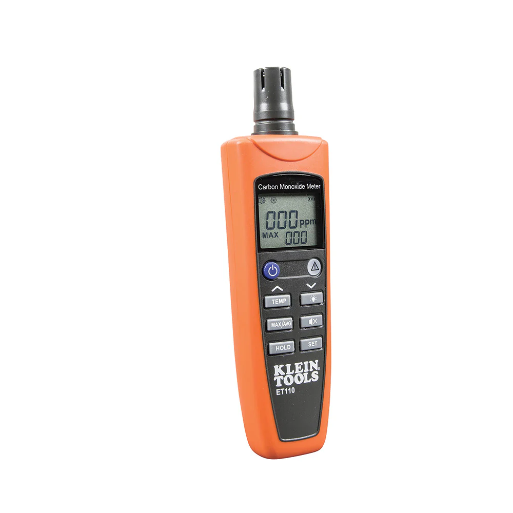 Klein ET110 Carbon Monoxide Detector with Carry Pouch and Batteries - Moutools