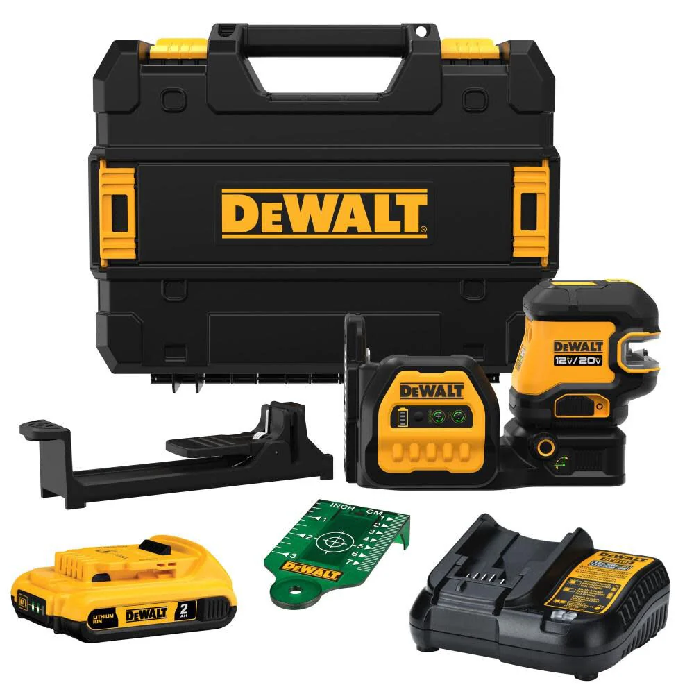 DeWalt DCLE34220G 20V Cross line 2 Spot Combo Laser Kit w/ Battery - Moutools
