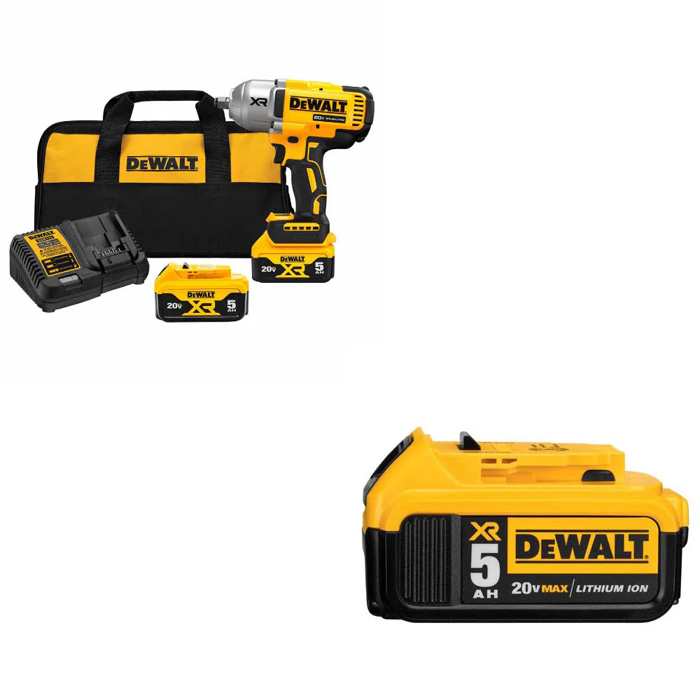 DeWalt DCF900P2 20V MAX XR Impact Wrench Kit W/ FREE DCB205 20V MAX Battery Pack - Moutools