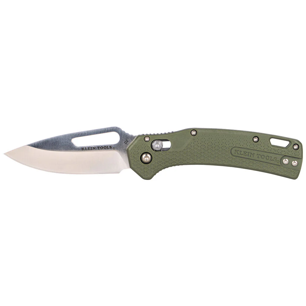Klein OGK000GNT KTO Resurgence Knife, Drop Point Blade, Moss Green Handle - Moutools