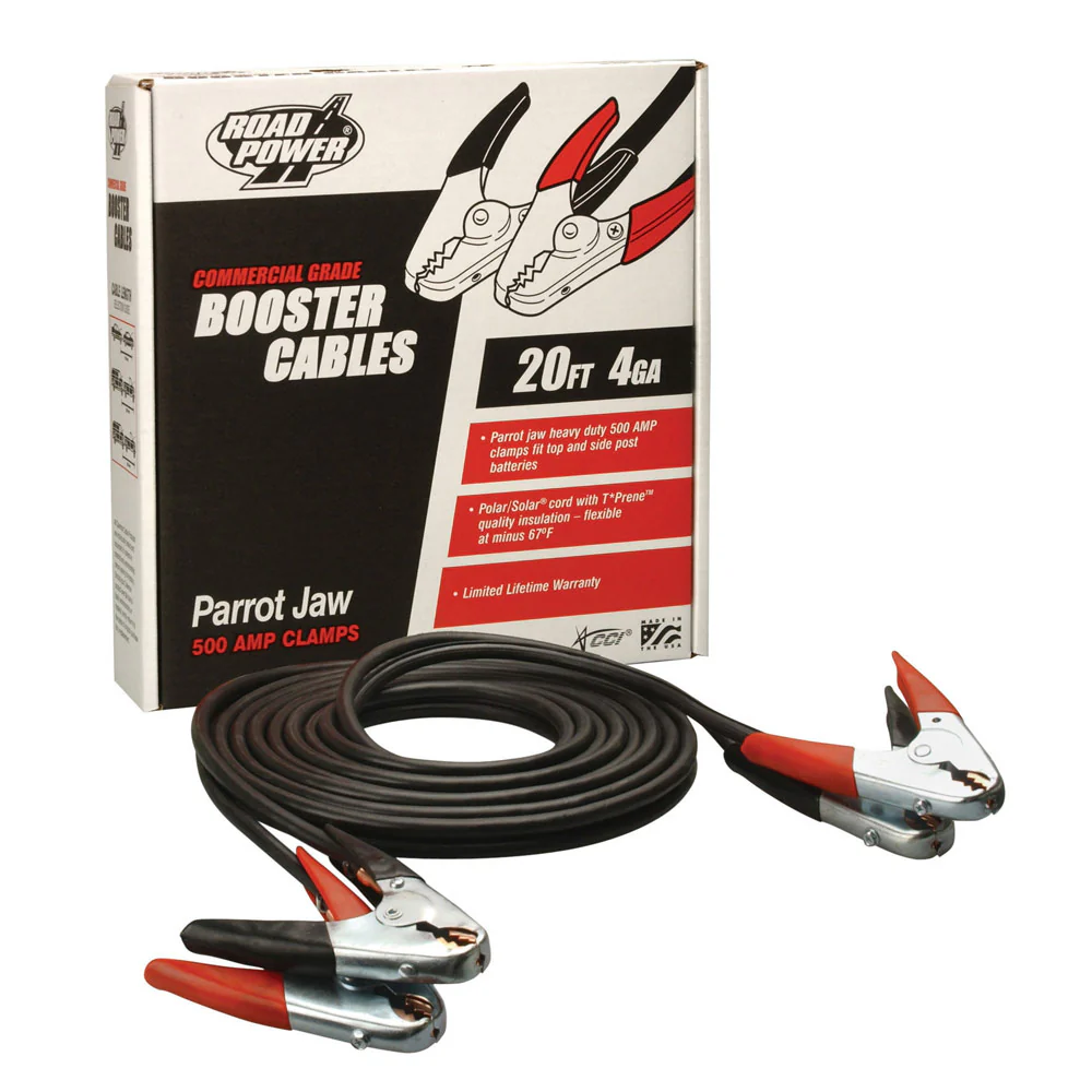 Southwire 87600108 Booster Cable 4 Gauge 20' CCA Parrot Clamp - Moutools
