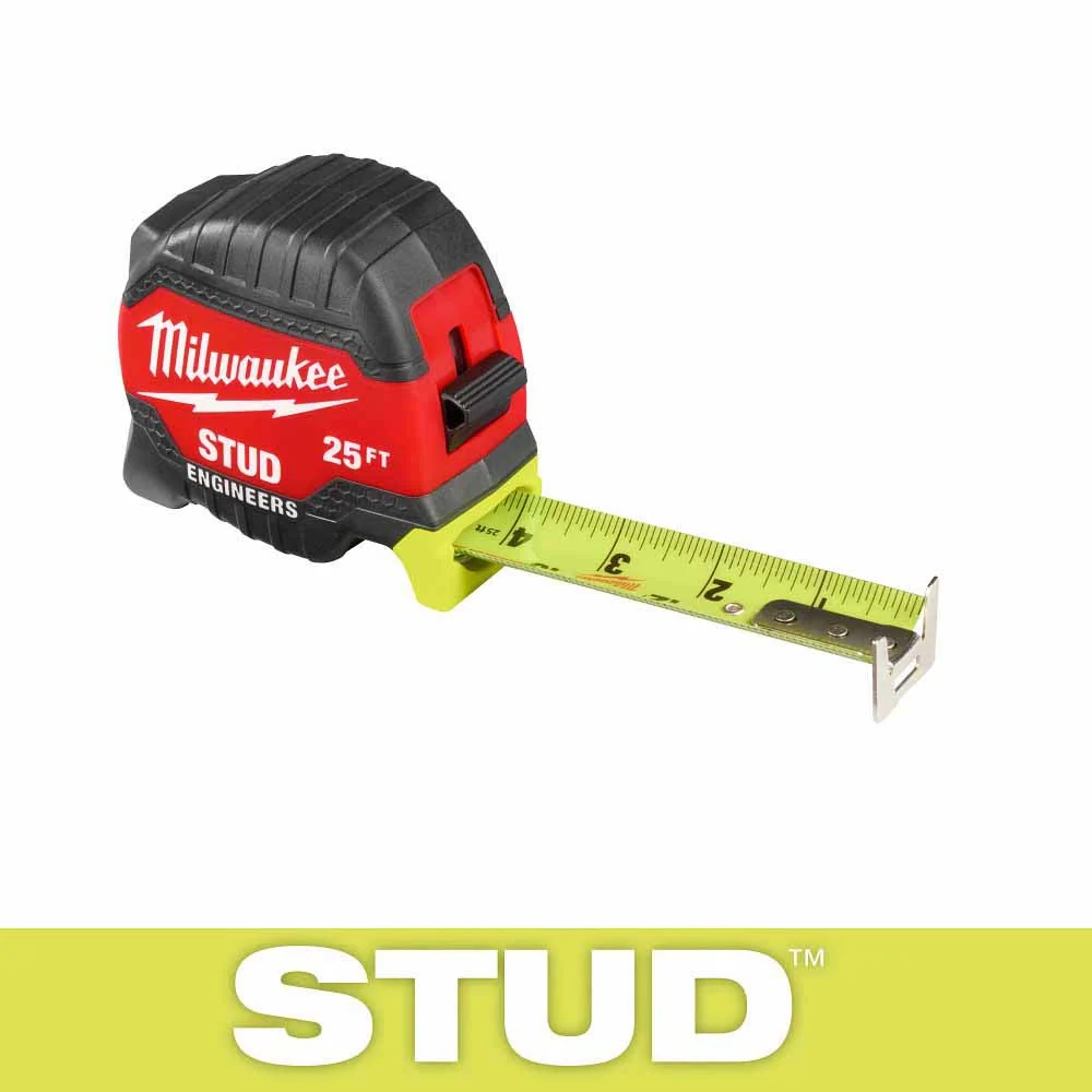 Milwaukee 48-22-1425E 25ft STUD Tape Measure with Engineer's Scale - Moutools