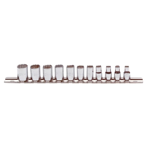 Proto J47201 1/4 Drive 11 Pc. Metric Socket Set - 12 Point - Moutools