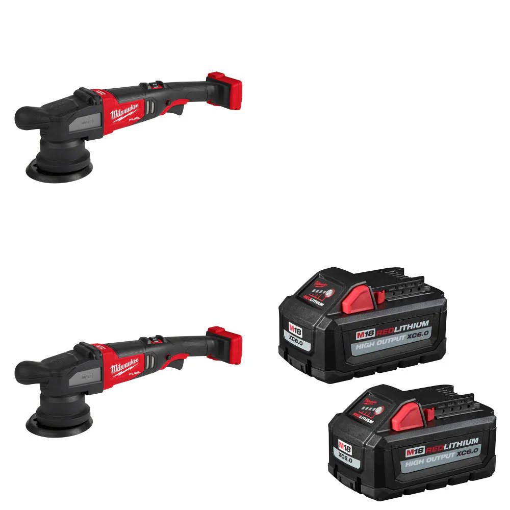 Milwaukee 2684-20 M18 FUEL 15mm Polisher-2PK W/ FREE 48-11-1862 M18 Battery 2Pk - Moutools