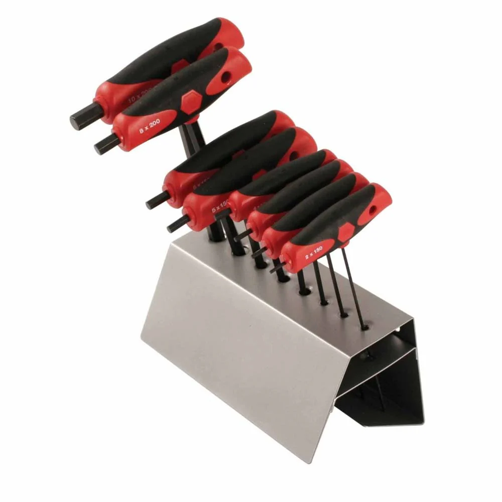 Wiha 33489 8 Piece SoftGrip Dual Drive Hex T-Handle Metric Set - Moutools