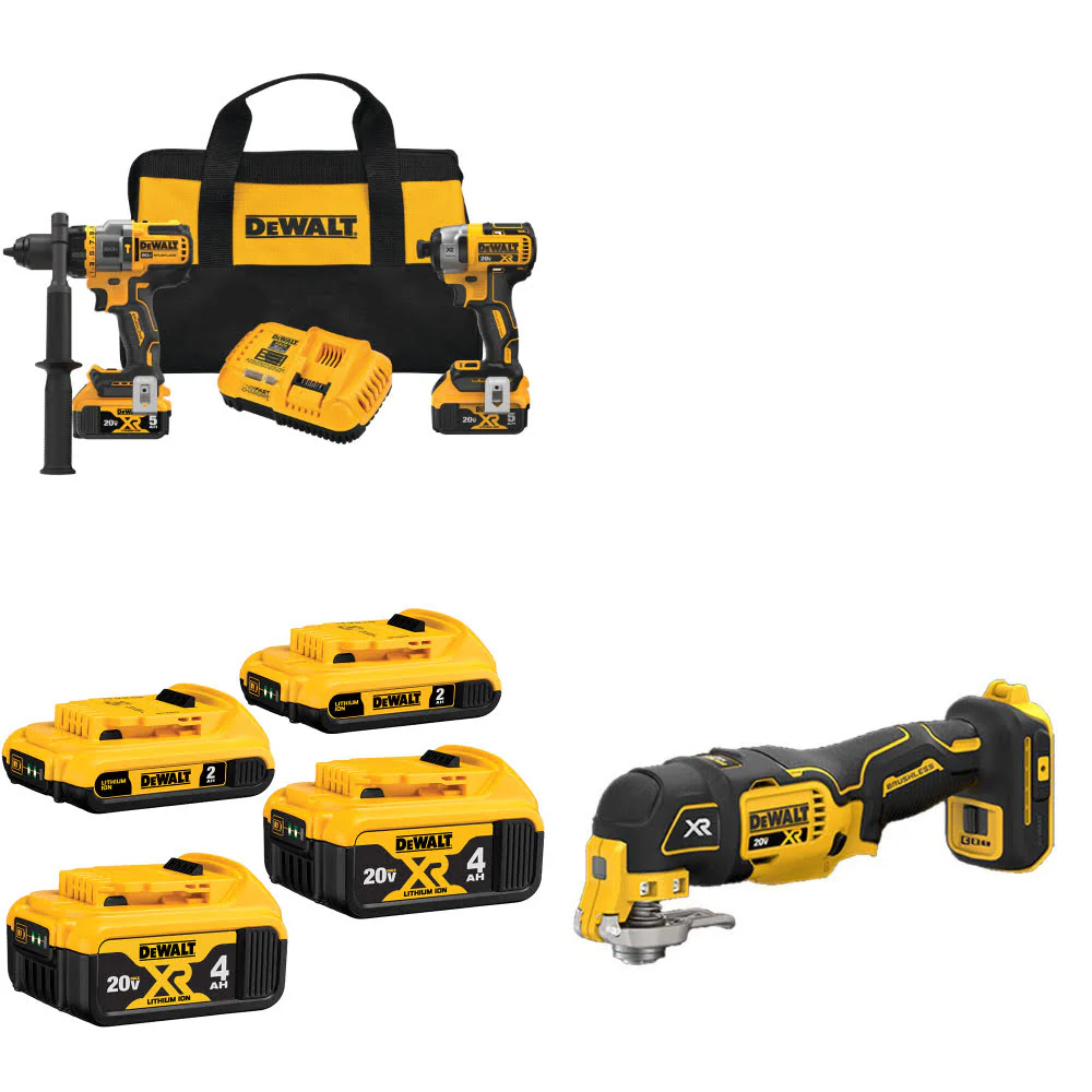 DeWalt DCK2100P2 20V 2-Tool Combo Kit W/ DCB324-4 Battery-4Pk & FREE Multi-Tool - Moutools