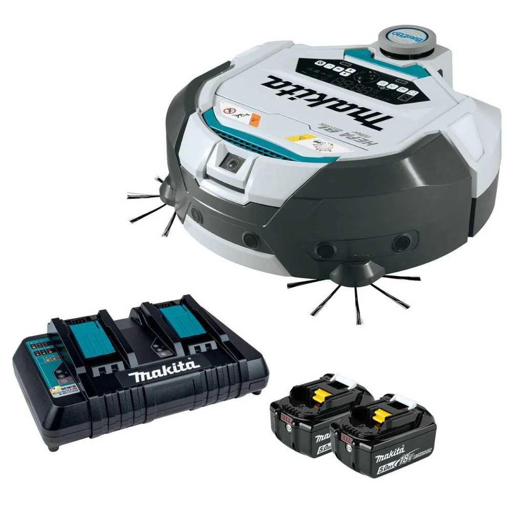 Makita DRC300PT 18V X2 LXT Brushless Cordless Smart Robotic HEPA Filter Vacuum, Kit (5.0Ah) - Moutools